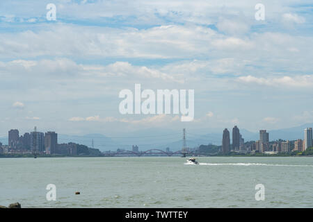 Tamsui ist ein Sea-side District in New Taipei, Taiwan. Die Stadt ist beliebt als Ort für die Anzeige der Sonne in Einstellung Stockfoto