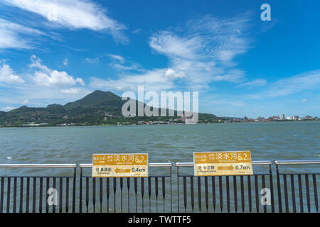 Tamsui ist ein Sea-side District in New Taipei, Taiwan. Die Stadt ist beliebt als Ort für die Anzeige der Sonne in Einstellung Stockfoto