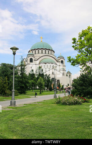 Die Kathedrale des Heiligen Sava in Belgrad, Serbien. Die größte Orthodoxe Gotteshaus auf dem Balkan und eine der größten orthodoxen Kirchen Stockfoto