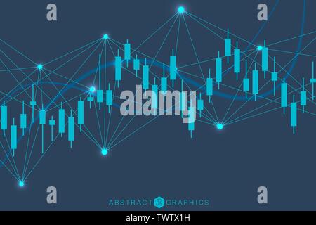 Börse oder forex trading Graph. Diagramm in Finanzmarkt Vector Illustration abstrakt Finanzen Hintergrund. Stock Vektor