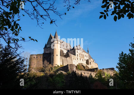 Die schöne mittelalterliche Schloss in Vianden. Luxemburg Stockfoto