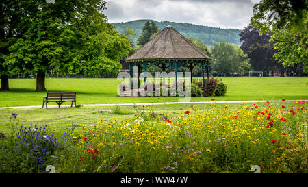 Bailey Park und Sinnesgarten in Abergavenny, Monmouthshire, Wales Stockfoto