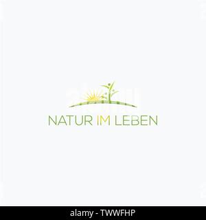 Natur Logo Design Vector in Illustrator Stock Vektor