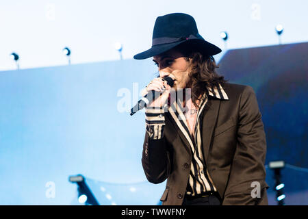 Damiano David von Maneskin in Konzert in der Partei wie ...