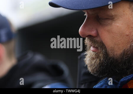 Derby, Großbritannien. 23. Juni 2019. Beechdean AMR Treiber Andrew Howard während der britischen GT-Meisterschaft Runde 9 in Donington Park, Derby, England am 23. Juni 2019. Foto von Jurek Biegus. Credit: UK Sport Pics Ltd/Alamy leben Nachrichten Stockfoto