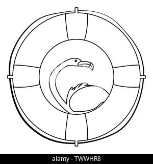 Sommer Urlaub flamingo Rettungsring Vector Illustration Stock Vektor