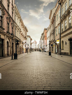 Straße der alten Stadt in Krakau, Polen Stockfoto