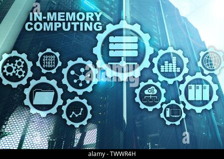 In-Memory-Computing. Technologie Berechnungen Konzept. Leistungsstarke analytische Gerät Stockfoto