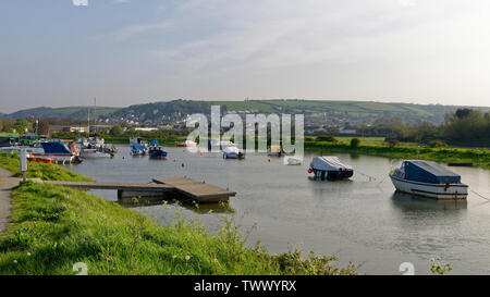 Morgen Frühling Flut an Velator Quay, Braunton, North Devon, Großbritannien Stockfoto