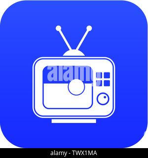 Fußball Match am TV-Symbol digital Blau Stock Vektor