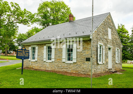 Alte Browns Mill School, Browns Mill Road, Kauffman, Pennsylvania Stockfoto