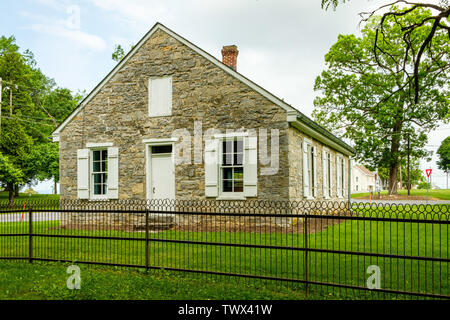 Alte Browns Mill School, Browns Mill Road, Kauffman, Pennsylvania Stockfoto