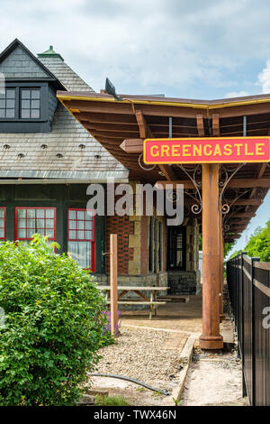 Greencastle High Line Bahnhof, South Jefferson Street, Greencastle, Pennsylvania Stockfoto