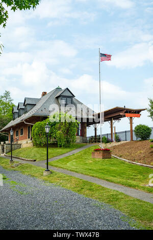 Greencastle High Line Bahnhof, South Jefferson Street, Greencastle, Pennsylvania Stockfoto