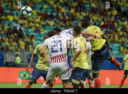 Salvador, Brasilien. 23. Juni 2019. Kolumbien v Paraguay, gültig für die Gruppenphase der Copa America 2019, statt diesen Sonntag (23) An der Fonte Nova Arena in Salvador, Bahia, Brasilien. Credit: Tiago Caldas/FotoArena/Alamy leben Nachrichten Stockfoto