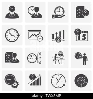 Zeit-management ähnliche Symbole auf dem Hintergrund für Grafik- und Webdesign. Einfache Abbildung. Internet Konzept Symbol für Website Taste oder Mobile Stock Vektor