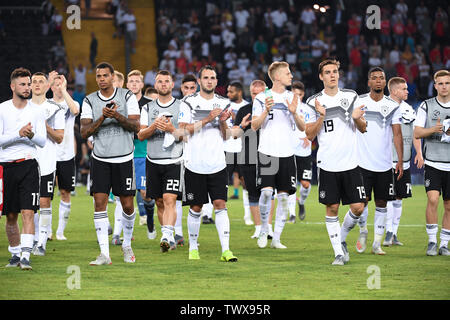 Udine, Italien. 23. Juni 2019. Die endgültigen Jubel Deutschland. GES/Fußball/U 21 Euro: Österreich - Deutschland, 23.06.2019 Fußball: Euro Unter 21: Österreich vs Deutschland, Udine, Juni 23, 2019 | Verwendung der weltweiten Kredit: dpa/Alamy leben Nachrichten Stockfoto