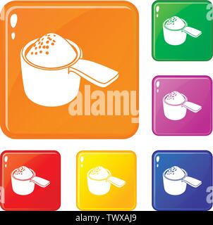 Waschmittel Dosis Icons Set Vector Farbe Stock Vektor