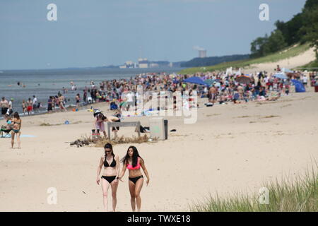 Lake Michigan Strand Stockfoto