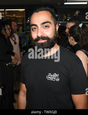 Juni 22, 2019, Glendale, Kalifornien, USA - Moe Helmy besucht Doom Whiskey Verkostung bei Remedy Alkohole in Glendale, Kalifornien. (Bild: © Billy Bennight/ZUMA Draht) Stockfoto