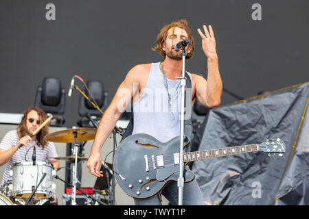 Juni 23, 2019, Chicago, Illinois, USA - RYAN HURD während des LakeShake Country Music Festival in Chicago, Illinois (Bild: © Daniel DeSlover/ZUMA Draht) Stockfoto