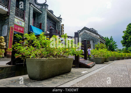 Guangzhou Panyu Universität Stadt Lingnan Impressionen Garten Lingnan Architektur, Wohn- Residence Stockfoto