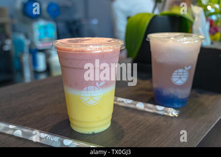 Bobii Frutii Bubble Tee und Saft (Taipei Yongkang Store). Taiwan Instagrammable Bubble Tea in der Yong Kang Street, Taipei, Taiwan Stockfoto