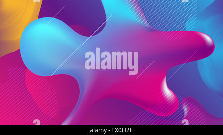 Color geometric abstract background composed of fluid shapes Stockfoto