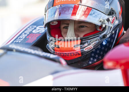 Elkhart Lake, Wisconsin, USA. 22. Juni, 2019. MARCO Andretti (98) in den Vereinigten Staaten bereitet sich auf die REV Gruppe Grand Prix auf Road America in Elkhart Lake, Wisconsin zu qualifizieren. (Bild: © Walter G Arce Sr Asp Inc/ASP) Credit: ZUMA Press, Inc./Alamy leben Nachrichten Stockfoto