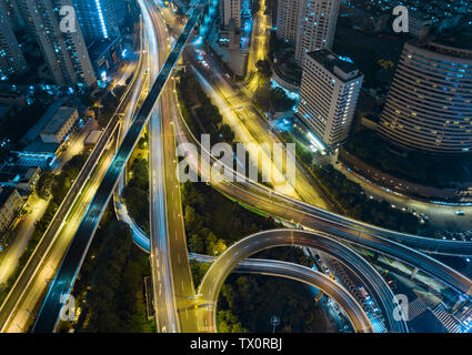 Luftaufnahme der Stadt Shanghai interchange Stockfoto