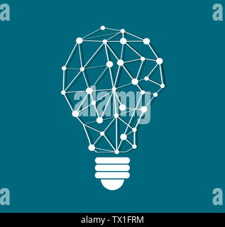 Denken symbol Polygone Design im Licht Glühlampenform, eco-Konzept, Tag der Umwelt Stockfoto