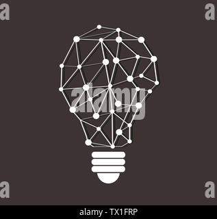 Denken symbol Polygone Design im Licht Glühlampenform, eco-Konzept, Tag der Umwelt Stockfoto