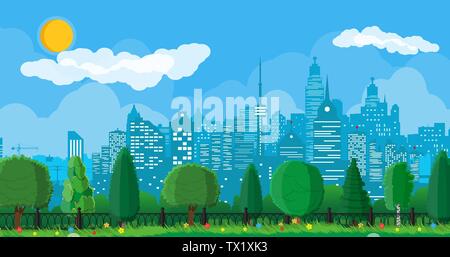 Stadt park Konzept Stock Vektor