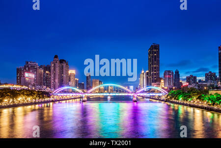 Nachtansicht von Guangzhou Stockfoto