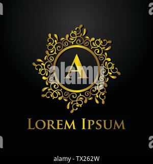 Luxus-Logo, schreiben ein Logo, eine klassische und elegante Logo Designs für Industrie und Wirtschaft, innere Logo, Crest Logo, dekorative Logo, Ornament logo, Spa eine Stock Vektor