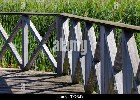 Promenade an der Cardiff Bay Nature Reserve, Cardiff, South Wales, Großbritannien Stockfoto