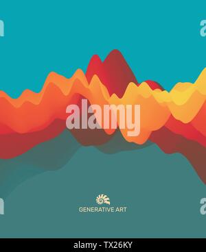 Verschieben von bunten Abstrakt Hintergrund. Dynamische Wirkung. 3D-Vektor Illustration. Design Template. Stock Vektor