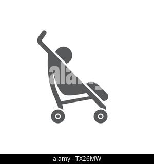 Baby Stroller Symbol auf weißem Hintergrund Stock Vektor