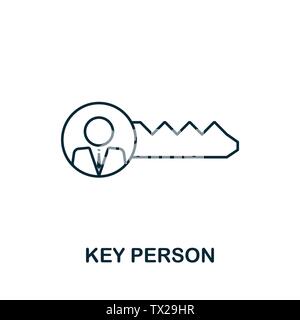 Wichtige Person vektor Symbol in der gliederungsansicht Stil. Kreative Zeichen von menschlichen Ressourcen icons Collection. Thin Line Key Person Symbol für Computer und mobile Stock Vektor