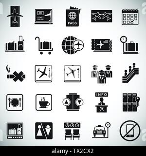 Flughafen ähnliche Symbole auf dem weißen Hintergrund für Grafik- und Webdesign. Einfachen Vektor unterzeichnen. Internet Konzept Symbol für Website Taste oder mobile App Stock Vektor
