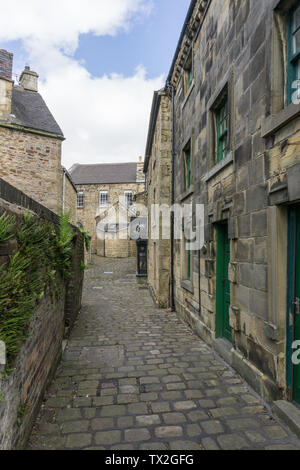 Gepflasterten Straße im Dorf Longnor, Staffordshire, Großbritannien Stockfoto