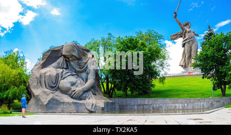 Wolgograd, Russland - 26. MAI 2019: trauernde Mutter Denkmal auf Mamayev Kurgan. Stockfoto