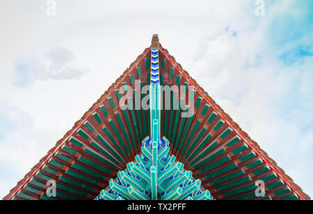 Eaves Schaufel arch von Konfuzius Tempel in Suixi County, Provinz Guangdong Stockfoto