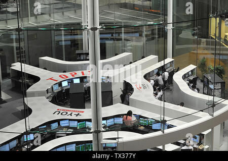 Innenraum der Tokyo Stock Exchange Japan Stockfoto