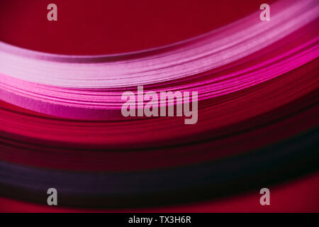 Abstract Pink und Rot Papier Wellenmuster Stockfoto