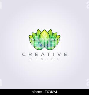 Schöne Blume und Peacock Vector Illustration Design Clipart Symbol Logo Vorlage. Stock Vektor
