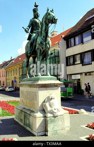 Statue auf Fischerhochburg, Budapest, Ungarn Stockfoto