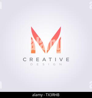 Buchstabe M Vector Illustration Design Clipart Symbol Logo Vorlage. Stock Vektor