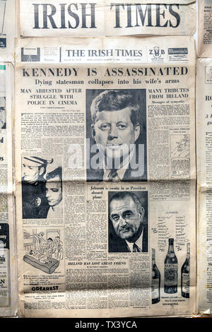 Kennedy ermordet wurde, Irish Times, Tod eines Präsidenten: Wie "Irish Times" der JFK Attentat abgedeckt, Präsident John Fitzgerald Kennedy, Stockfoto