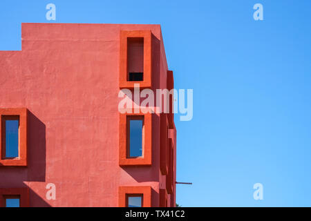 Die Wände der Roten Wand Gebäude. La Muralla Roja Gebäude in Calpe, Spanien Stockfoto